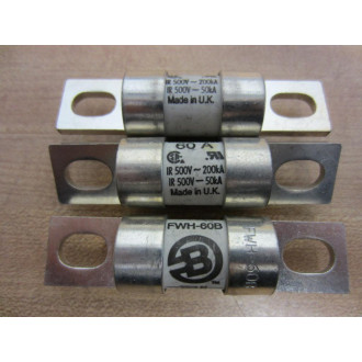 Buss FWH-60B Bussmann Fuse Cross Ref 6F390 (Pack of 3) - New No Box