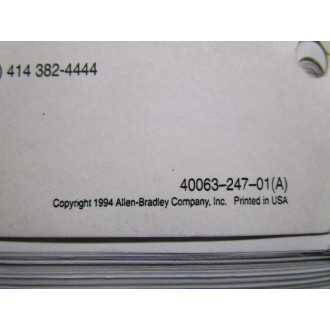 Allen Bradley 40063-247-01(A) User Manual