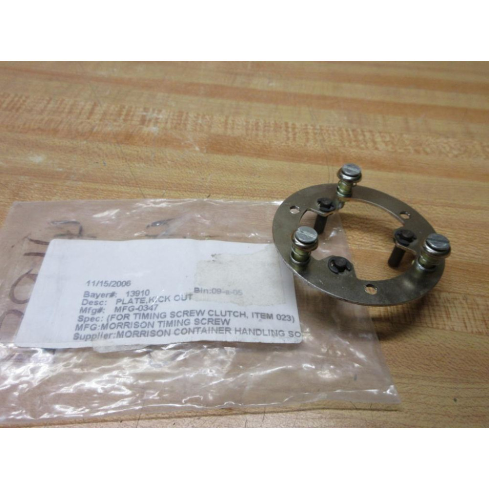 Morrison Timing Screw MFG-0347 Kick Out Plate 13910
