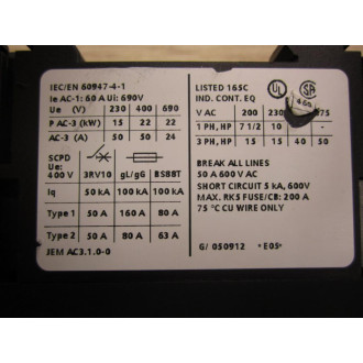 Siemens 3RT1036-1AK60 Contactor 3RT10361AK60 - Used