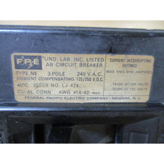 FPE NE320 Circuit Breaker 20AMP - Used