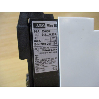 AEG 910-201-164 Motor Starter Circuit Breaker 0.2-0.35A - Used