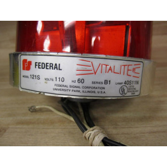 Federal Signal 121S Signal Vita Lite Light Series B1 Red Light - Used