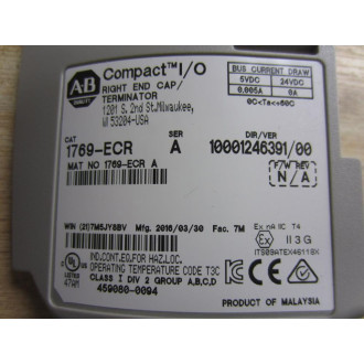 Allen Bradley 1769-ECR End Cap 1769ECR - New No Box