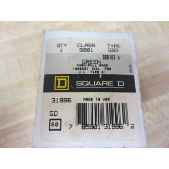 Square D 9001-G22 Green Push-Pull Knob Series H