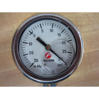 Precision 30-30 3030 Pressure Gauge 0-30 In Hg 0-30 Psi - Used