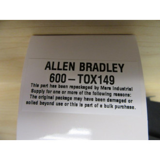 Allen Bradley 600-TOX149 Starting Switch