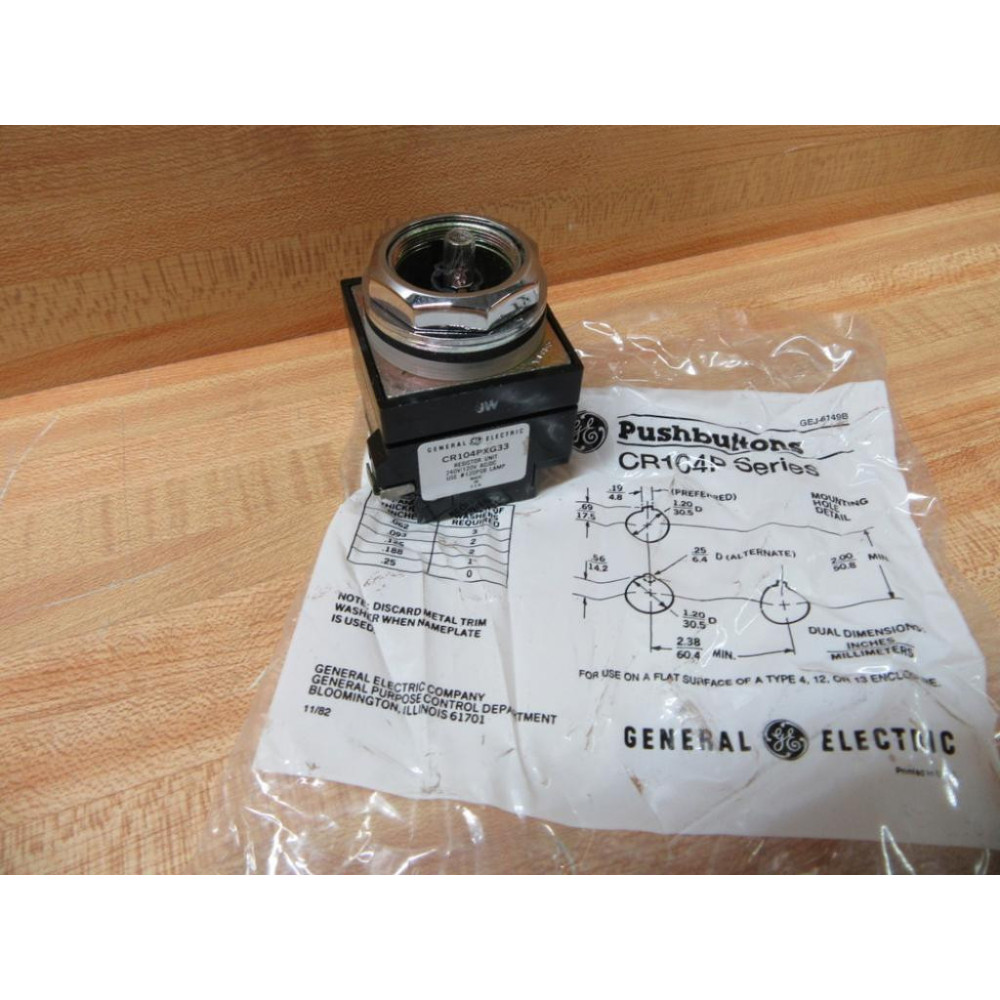 General Electric CR104PLG43 Indicator Light GE - New No Box