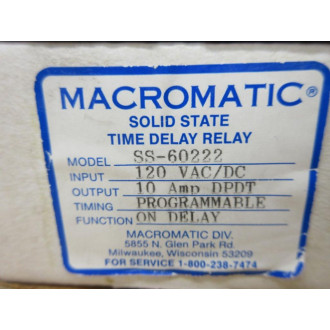 Macromatic SS-60222 Time Delay Relay SS60222