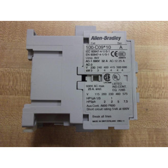 Allen Bradley 100-C09D10 Contactor 100-C09*10