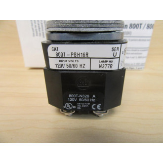 Allen Bradley 800T-PBH16R Illum. Push Button 800HPBH16R