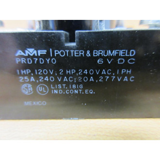 AMF Potter & Brumfield PRD7DY0-6V Relay PRD7DY0
