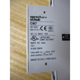Sprecher + Schuh CM7-02 Auxiliary Contact CM702 - Used