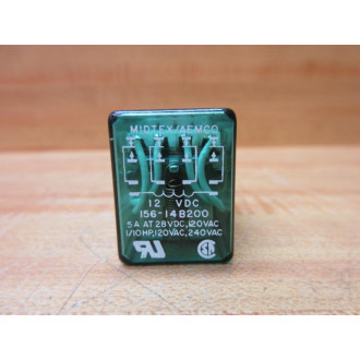 Midtex 156-14B200-12V DC Aemco Relay 156-14B200-12VDC - Used