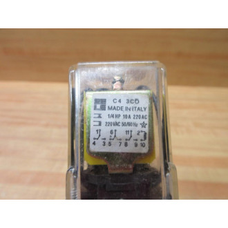 Rele C4-3CO 220 Relay C4 3C0 14HP 10A 220AC - New No Box