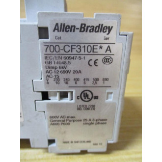 Allen Bradley 700-CF310E Control Relay 700CF310E - Used