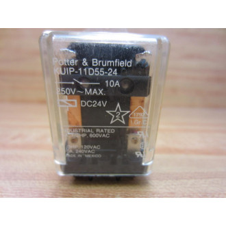 Potter & Brumfield KUIP-11D55-24V DC Relay KUIP-11D55-24 WMounting Panel - New No Box