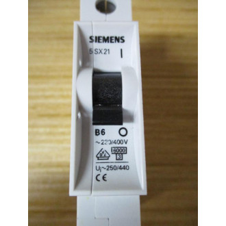 Siemens 5SX21-B6 Circuit Breaker 6 AMP - Used