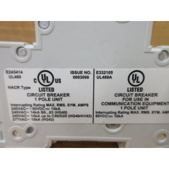 Siemens 5SJ4110-7HG40 Mini Circuit Breaker 5SJ41107HG40