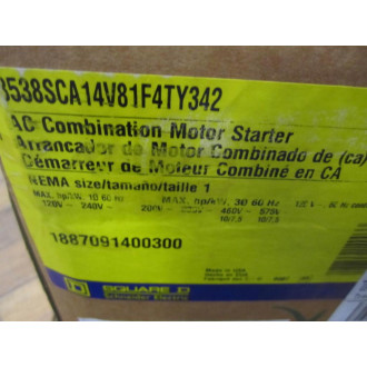 Square D 8538SCA14V81F4TY342 AC Combination Motor Starter Series D