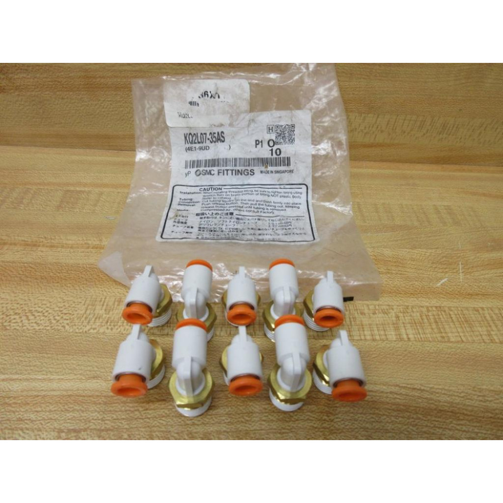 SMC KQ2L07-35AS Male Elbow Fitting 4E1-9UD (Pack of 10)