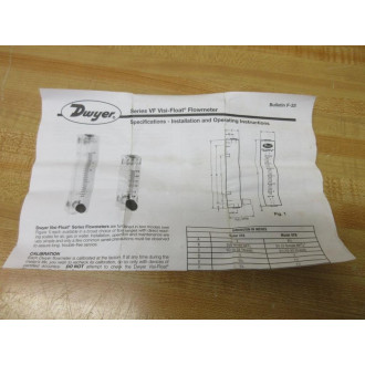 Dwyer VFA-9-SSV Flow Meter VFA9SSV