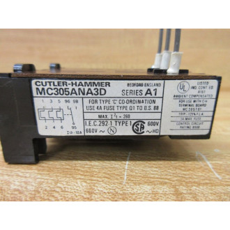 Cutler Hammer MC305ANA3D Thermal Overload Relay - New No Box