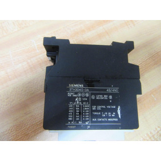 Siemens 3TH3040-0A Contactor Relay 3TH30 40E - Used