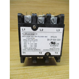 Hvacstar SA-3P-50A-120V Definite Purpose Contactor SA3P50A120V