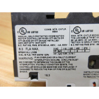 Sprecher + Schuh KTA7-25S-6.3A Circuit Breaker Motor KTA7-25S