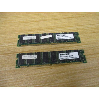 Buffalo PC1316x8-256M 256MB SDRAM Memory Module PC133-256MBCL3 (Pack of 2) - Used