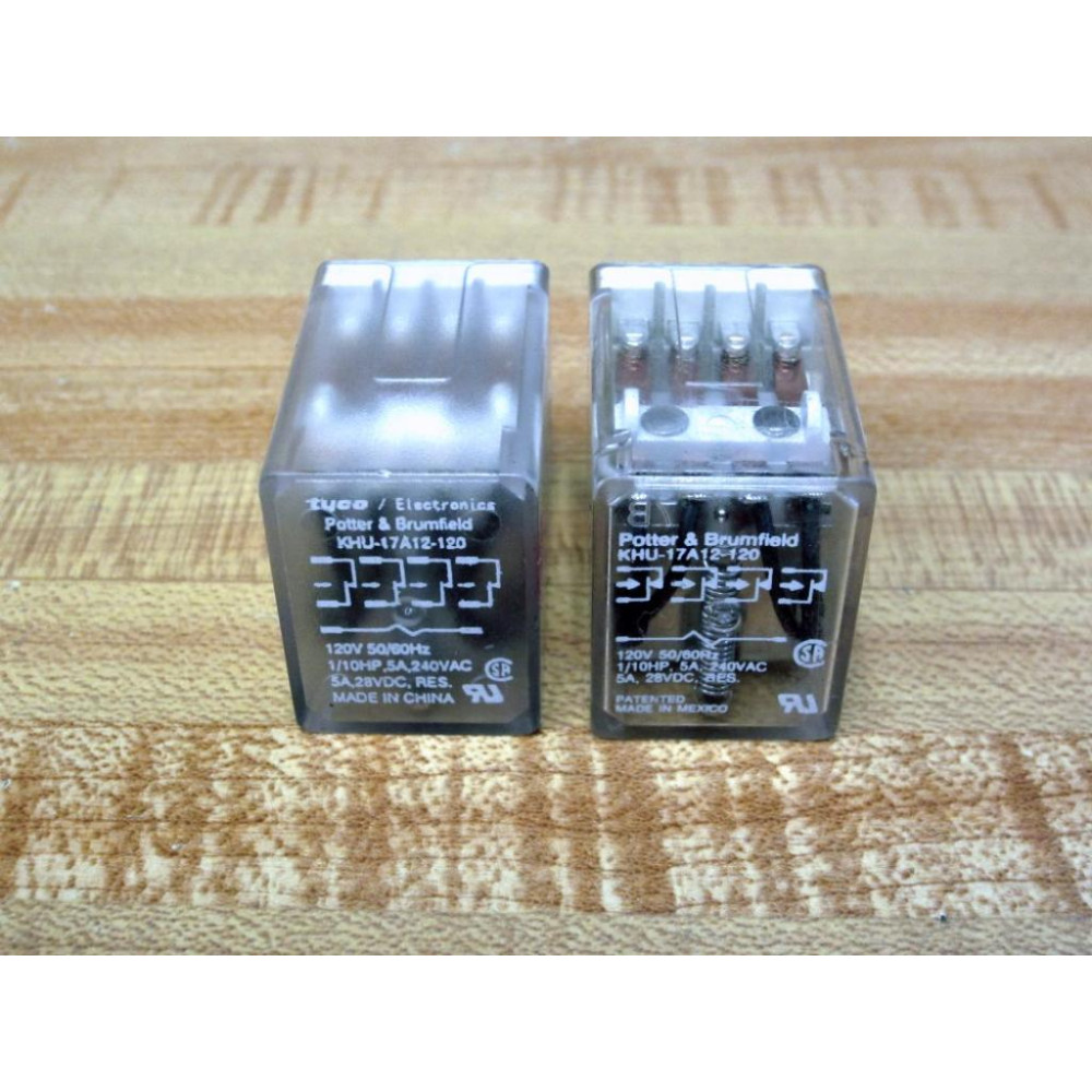 Potter & Brumfield KHU-17A12-120V AC Relay KHU-17A12-120VAC (Pack of 2) - Used