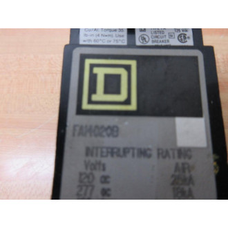 Square D FA14020B Circuit Breaker - Used