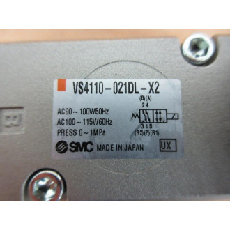 SMC VS4110-021DL-X2 Pneumatic Valve VS4110021DLX2 - New No Box