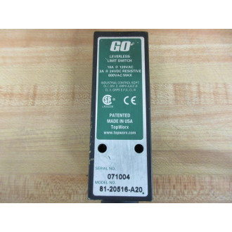 TopWorx Go 81-20516-A20 Limit Switch 8120516A20 - Used