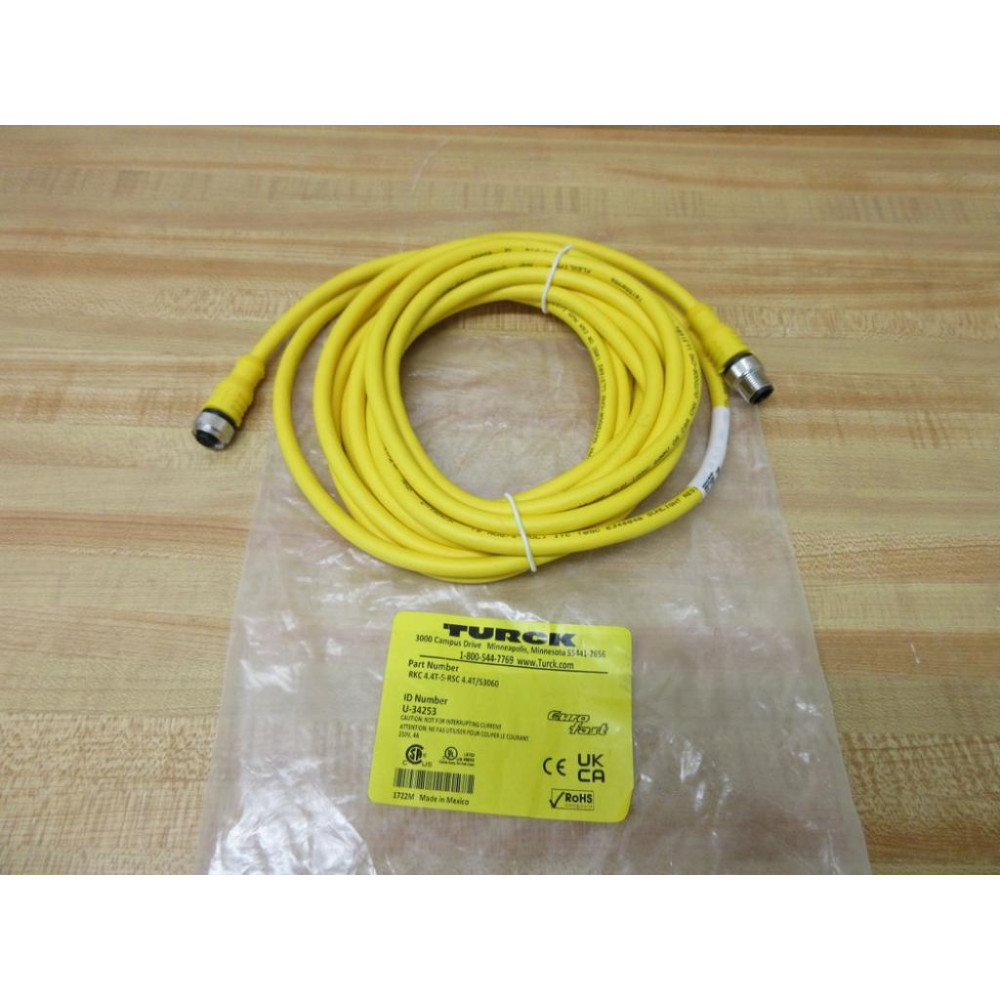 Turck RKC 4.4T-5-RSC 4.4TS3060 Cord Set U-34253