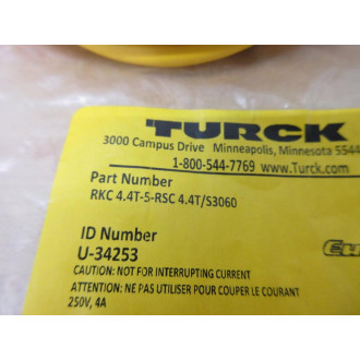 Turck RKC 4.4T-5-RSC 4.4TS3060 Cord Set U-34253
