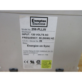 Crompton 256-PLLW Synchroscope Check Relay 256PLLW