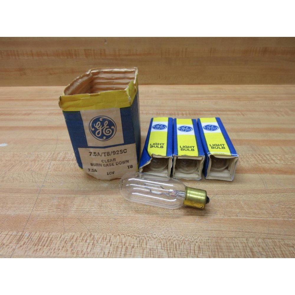 General Electric 7.5AT892SC GE Miniature Lamp, Light Bulb 7.5A-10V (Pack of 4)