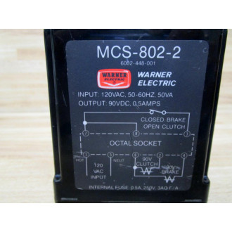 Warner Electric MCS-802-2 Power Supply 6002-448-001 - Used