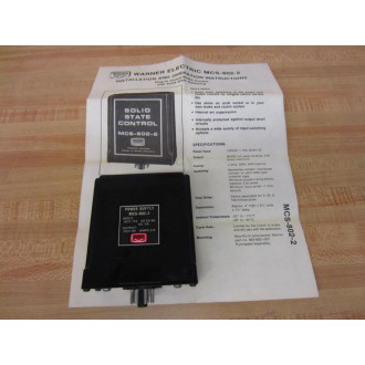 Warner Electric MCS-802-2 Power Supply 6002-448-001 With Instructions - New No Box