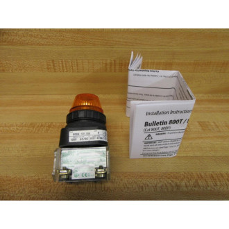 Allen Bradley 800H-QRL10A Amber Pilot Light 800HQRL10A - New No Box