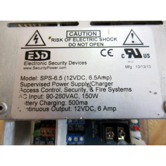 ESD SPS-6.5 Power SupplyCharger SPS65 - Used