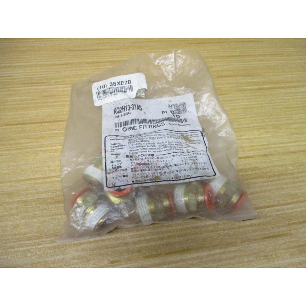 SMC KQ2H13-37AS Male One Touch Fitting KQ2H1337AS (Pack of 10)