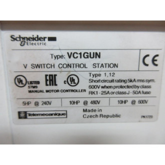 Schneider VC1GUN Selector Switch - Used