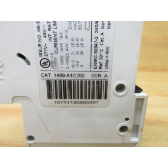 Allen Bradley 1489-A1C200 Circuit Breaker 20 AMP - Used