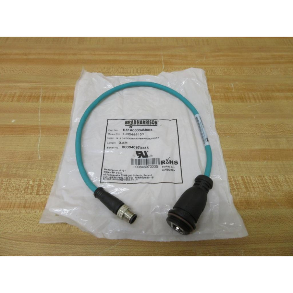 Brad ConnectivityMolex E51A03004M005 Double Ended Cord Set 1300488150
