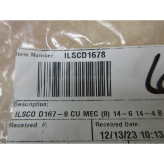 ILSCO D167-8 Ground Bar ILSCD1678 - New No Box