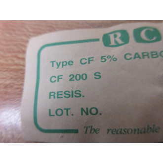 RCD CF 200 S Carbon Film Resistor CF200S (Pack of 95)