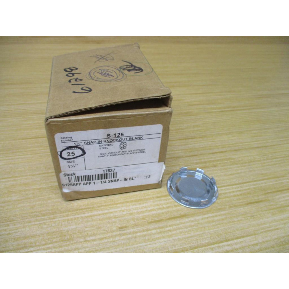 Appleton S-125 Snap-In Knockout Blank 1-14" (Pack of 25)